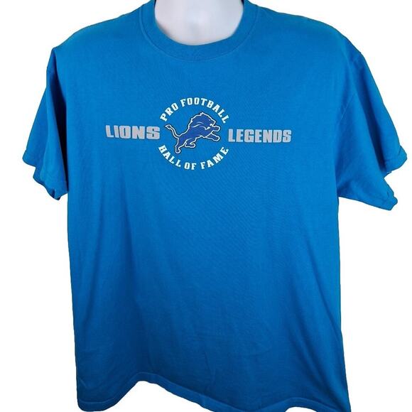 Official Hall of Fame Detroit Lions Legends Enshriners Blue Tshirt Size XL - Picture 2 of 6